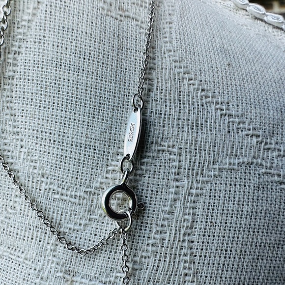 Tiffany Elsa Peretti Sterling and Turquoise Teardrop Necklace, 16-18" - Picture 6 of 10